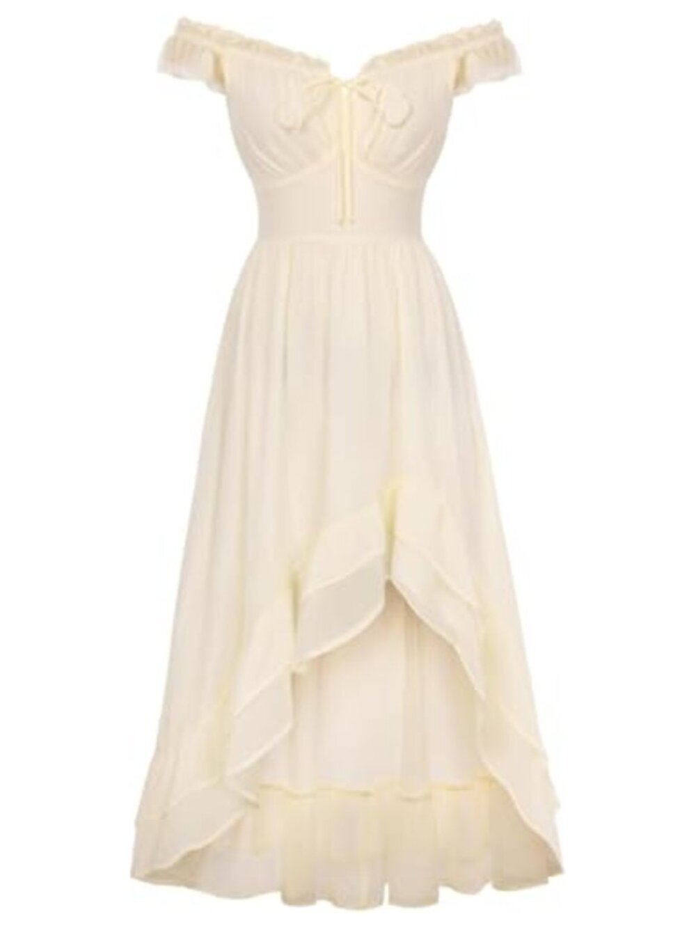 Women's Chiffon Off Shoulder High Low Sundress A-Line Corset Style